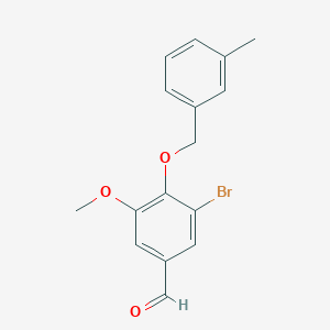 molecular formula C16H15BrO3 B7763680 3-Bromo-5-methoxy-4-[(3-methylbenzyl)oxy]benzaldehyde 