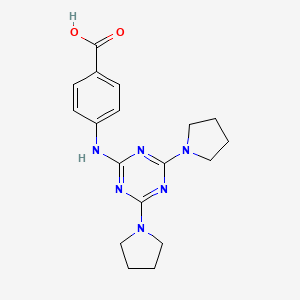 molecular formula C18H22N6O2 B7763682 4-{[4,6-Di(pyrrolidin-1-yl)-1,3,5-triazin-2-yl]amino}benzoic acid 