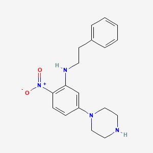 molecular formula C18H22N4O2 B7763696 N-(2-nitro-5-piperazin-1-ylphenyl)-N-(2-phenylethyl)amine 