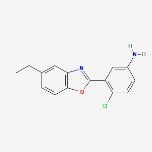 molecular formula C15H13ClN2O B7763708 4-Chloro-3-(5-ethyl-1,3-benzoxazol-2-yl)aniline CAS No. 6362-68-1