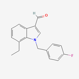 molecular formula C18H16FNO B7763792 7-ethyl-1-(4-fluorobenzyl)-1H-indole-3-carbaldehyde 