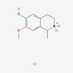 molecular formula C11H16ClNO2 B7763829 (1S)-(-)-6-Hydroxy-7-methoxy-1-methyl-1,2,3,4-tetrahydroisoquinoline hydrochloride CAS No. 64047-43-4
