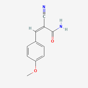 molecular formula C11H10N2O2 B7763873 (2Z)-2-cyano-3-(4-methoxyphenyl)prop-2-enamide 