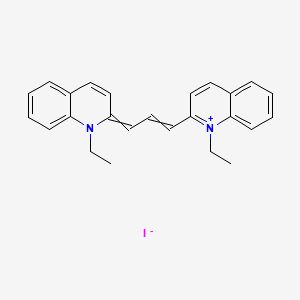 molecular formula C25H25IN2 B7763902 1-ethyl-2-((E)-3-((E)-1-ethylquinolin-2(1H)-ylidene)prop-1-en-1-yl)quinolin-1-ium iodide 