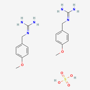 molecular formula C18H28N6O6S B7763949 1-(4-Methoxybenzyl)guanidine hemisulfate 