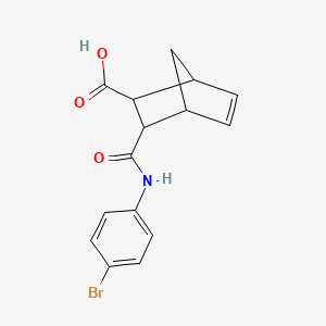 molecular formula C15H14BrNO3 B7764013 3-[(4-Bromophenyl)carbamoyl]bicyclo[2.2.1]hept-5-ene-2-carboxylic acid 
