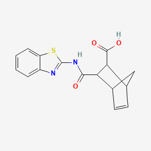 molecular formula C16H14N2O3S B7764014 3-(1,3-Benzothiazol-2-ylcarbamoyl)bicyclo[2.2.1]hept-5-ene-2-carboxylic acid 