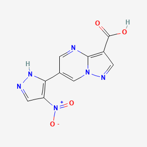 molecular formula C10H6N6O4 B7764050 6-(4-Nitro-1H-pyrazol-3-yl)pyrazolo[1,5-a]pyrimidine-3-carboxylic acid 