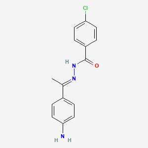 molecular formula C15H14ClN3O B7764086 N'-[(E)-1-(4-Aminophenyl)ethylidene]-4-chlorobenzohydrazide 