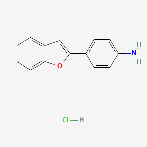 molecular formula C14H12ClNO B7764124 4-(1-Benzofuran-2-yl)aniline;hydrochloride 