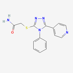 molecular formula C15H13N5OS B7764156 2-{[4-phenyl-5-(pyridin-4-yl)-4H-1,2,4-triazol-3-yl]sulfanyl}acetamide 