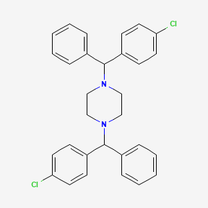 molecular formula C30H28Cl2N2 B7764251 1,4-Bis((4-chlorophenyl)phenylmethyl)piperazine 