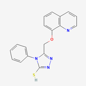 molecular formula C18H14N4OS B7764326 4-phenyl-5-(quinolin-8-yloxymethyl)-1,2,4-triazole-3-thiol 