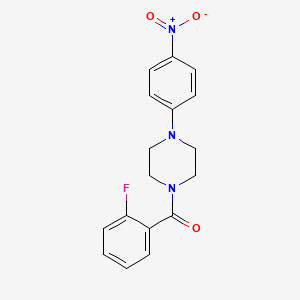 molecular formula C17H16FN3O3 B7764362 (2-Fluorophenyl)(4-(4-nitrophenyl)piperazin-1-yl)methanone 