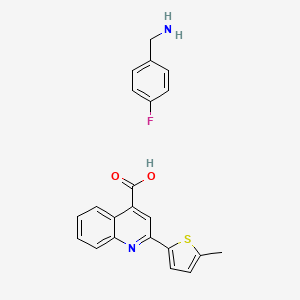 molecular formula C22H19FN2O2S B7764384 (4-Fluorophenyl)methanamine;2-(5-methylthiophen-2-yl)quinoline-4-carboxylic acid 