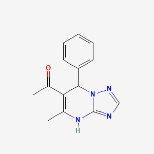 molecular formula C14H14N4O B7764412 1-(5-Methyl-7-phenyl-4,7-dihydro[1,2,4]triazolo[1,5-a]pyrimidin-6-yl)ethanone 