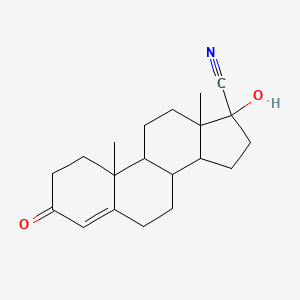 molecular formula C20H27NO2 B7764436 17-hydroxy-10,13-dimethyl-3-oxo-2,6,7,8,9,11,12,14,15,16-decahydro-1H-cyclopenta[a]phenanthrene-17-carbonitrile 