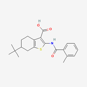 molecular formula C21H25NO3S B7764452 6-Tert-butyl-2-(2-methylbenzamido)-4,5,6,7-tetrahydro-1-benzothiophene-3-carboxylicacid 