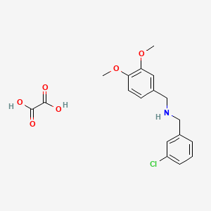 molecular formula C18H20ClNO6 B7764498 1-(3-chlorophenyl)-N-[(3,4-dimethoxyphenyl)methyl]methanamine;oxalic acid 