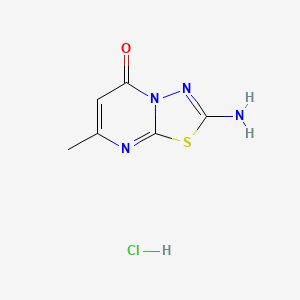 molecular formula C6H7ClN4OS B7764596 2-Amino-7-methyl-5H-[1,3,4]thiadiazolo[3,2-a]pyrimidin-5-one hydrochloride 