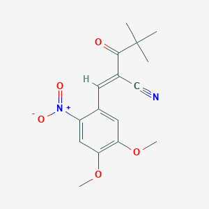 molecular formula C16H18N2O5 B7764639 (2E)-2-[(4,5-dimethoxy-2-nitrophenyl)methylidene]-4,4-dimethyl-3-oxopentanenitrile 