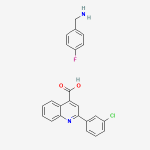 molecular formula C23H18ClFN2O2 B7764656 2-(3-Chlorophenyl)quinoline-4-carboxylic acid;(4-fluorophenyl)methanamine 