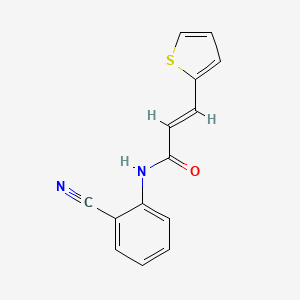 molecular formula C14H10N2OS B7764704 (2E)-N-(2-cyanophenyl)-3-(thiophen-2-yl)prop-2-enamide 