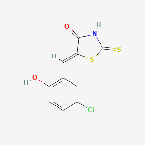 molecular formula C10H6ClNO2S2 B7764795 (5Z)-5-(5-chloro-2-hydroxybenzylidene)-2-sulfanyl-1,3-thiazol-4(5H)-one 