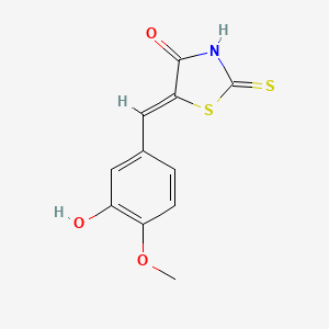 molecular formula C11H9NO3S2 B7764843 (5Z)-5-(3-hydroxy-4-methoxybenzylidene)-2-sulfanyl-1,3-thiazol-4(5H)-one 