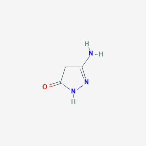 molecular formula C3H5N3O B7764861 3-amino-1H-pyrazol-5(4H)-one CAS No. 5833-31-8