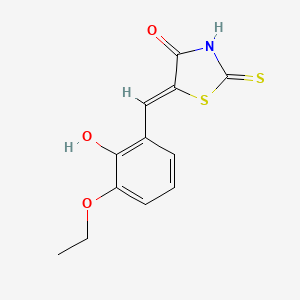 molecular formula C12H11NO3S2 B7764906 (5Z)-5-(3-ethoxy-2-hydroxybenzylidene)-2-sulfanyl-1,3-thiazol-4(5H)-one 