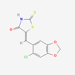 (5Z)-5-[(6-chloro-1,3-benzodioxol-5-yl)methylidene]-2-thioxo-1,3-thiazolidin-4-one