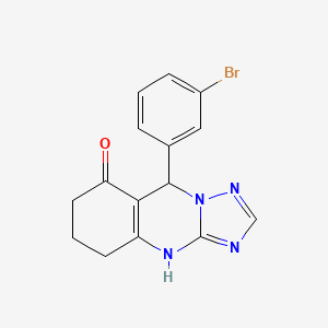 molecular formula C15H13BrN4O B7764988 9-(3-bromophenyl)-5,6,7,9-tetrahydro[1,2,4]triazolo[5,1-b]quinazolin-8(4H)-one 