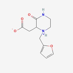 2-[1-(Furan-2-ylmethyl)-3-oxopiperazin-1-ium-2-yl]acetate