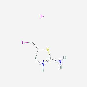 molecular formula C4H8I2N2S B7765049 5-(Iodomethyl)-4,5-dihydro-1,3-thiazol-3-ium-2-amine;iodide 