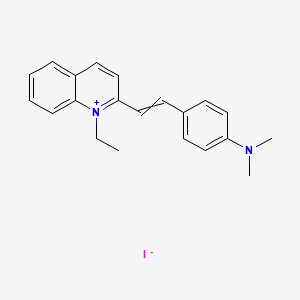 molecular formula C21H23IN2 B7765092 Quinolinium, 2-[2-[4-(dimethylamino)phenyl]ethenyl]-1-ethyl-, iodide (1:1) 