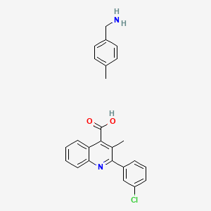 molecular formula C25H23ClN2O2 B7765143 2-(3-Chlorophenyl)-3-methylquinoline-4-carboxylic acid;(4-methylphenyl)methanamine 