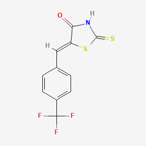molecular formula C11H6F3NOS2 B7765171 (5Z)-2-sulfanyl-5-[4-(trifluoromethyl)benzylidene]-1,3-thiazol-4(5H)-one CAS No. 875572-78-4