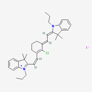 molecular formula C36H44ClIN2 B7765200 (2E)-2-[(2E)-2-[2-Chloro-3-[(Z)-2-(3,3-dimethyl-1-propylindol-1-ium-2-yl)ethenyl]cyclohex-2-en-1-ylidene]ethylidene]-3,3-dimethyl-1-propylindole;iodide 