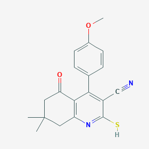 molecular formula C19H18N2O2S B7765220 4-(4-methoxyphenyl)-7,7-dimethyl-5-oxo-2-sulfanyl-6,8-dihydroquinoline-3-carbonitrile 