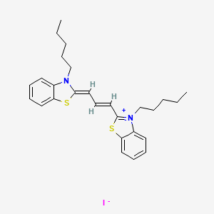molecular formula C27H33IN2S2 B7765236 3-pentyl-2-((1E,3Z)-3-(3-pentylbenzo[d]thiazol-2(3H)-ylidene)prop-1-en-1-yl)benzo[d]thiazol-3-ium iodide 