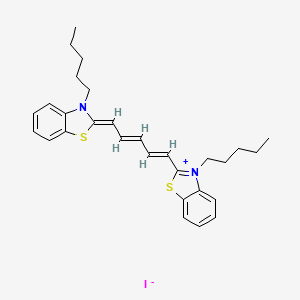 molecular formula C29H35IN2S2 B7765238 3-pentyl-2-((1E,3E,5Z)-5-(3-pentylbenzo[d]thiazol-2(3H)-ylidene)penta-1,3-dien-1-yl)benzo[d]thiazol-3-ium iodide 