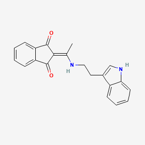 molecular formula C21H18N2O2 B7765321 2-[1-[2-(1H-indol-3-yl)ethylamino]ethylidene]indene-1,3-dione 