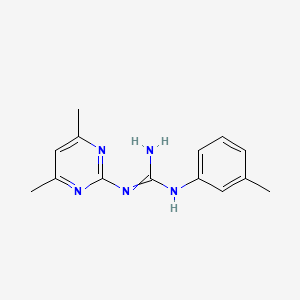 molecular formula C14H17N5 B7765334 2-(4,6-dimethylpyrimidin-2-yl)-1-(3-methylphenyl)guanidine 