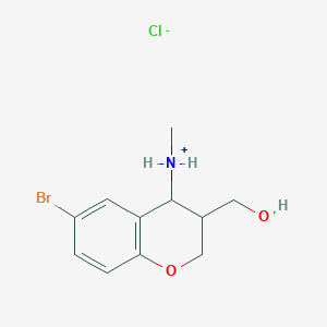 [6-bromo-3-(hydroxymethyl)-3,4-dihydro-2H-chromen-4-yl]-methylazanium;chloride