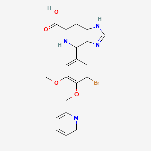molecular formula C20H19BrN4O4 B7765413 4-[3-bromo-5-methoxy-4-(pyridin-2-ylmethoxy)phenyl]-4,5,6,7-tetrahydro-3H-imidazo[4,5-c]pyridine-6-carboxylic acid 
