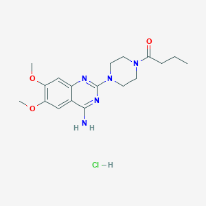molecular formula C18H26ClN5O3 B7765428 1-(4-(4-Amino-6,7-dimethoxyquinazolin-2-yl)piperazin-1-yl)butan-1-one hydrochloride 