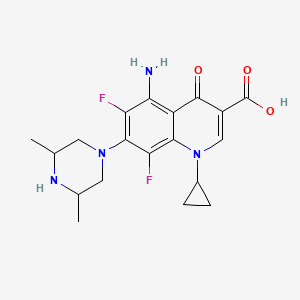 molecular formula C19H22F2N4O3 B7765511 5-Amino-1-cyclopropyl-7-(3,5-dimethylpiperazin-1-yl)-6,8-difluoro-4-oxo-1,4-dihydroquinoline-3-carboxylic acid 