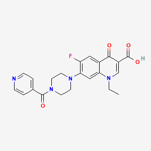 molecular formula C22H21FN4O4 B7765513 1-Ethyl-6-fluoro-4-oxo-7-[4-(pyridin-4-ylcarbonyl)piperazin-1-yl]-1,4-dihydroquinoline-3-carboxylic acid 