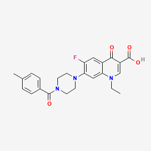 molecular formula C24H24FN3O4 B7765529 1-Ethyl-6-fluoro-7-{4-[(4-methylphenyl)carbonyl]piperazin-1-yl}-4-oxo-1,4-dihydroquinoline-3-carboxylic acid 